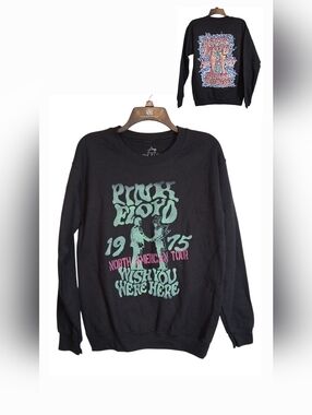 Pink Floyd Retro Classic Graphic Crewneck Sweatshirt Black Concert Band Small